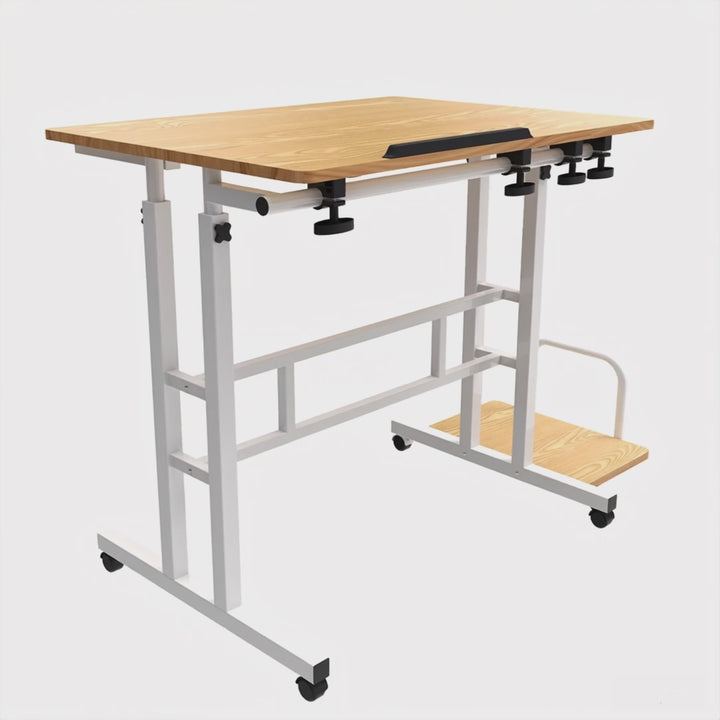 Table mobile pour ordinateur portable Maclean, blanc, plateau 80x60cm, 50kg max, réglage en hauteur 67-115cm , MC-124 W