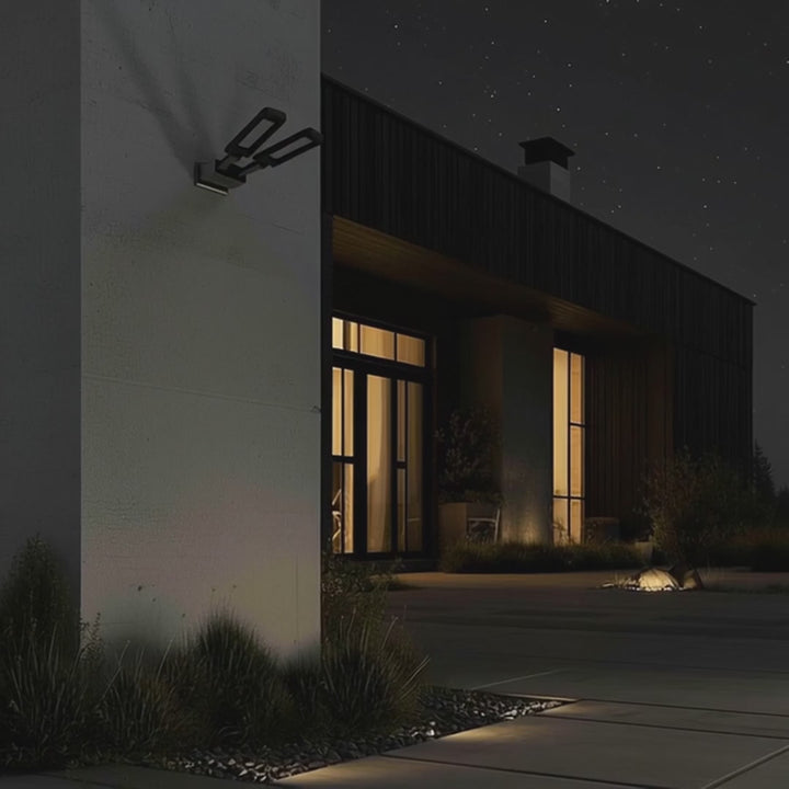 Maclean MCE447 Lampadaire solaire avec détecteur de mouvement et de crépuscule IP54 5W 2x 450 lumens 6500K Deux sources lumineuses Télécommande Lampe solaire murale extérieure Éclairage extérieur 3 modes d'éclairage