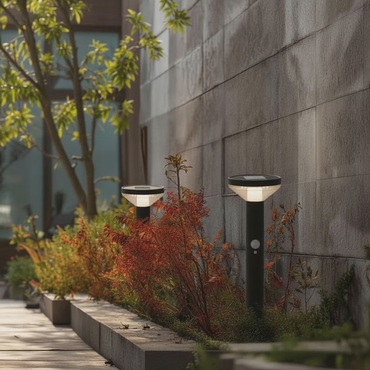 Lampe de jardin solaire LED avec capteur noir IP44 MCE465 B