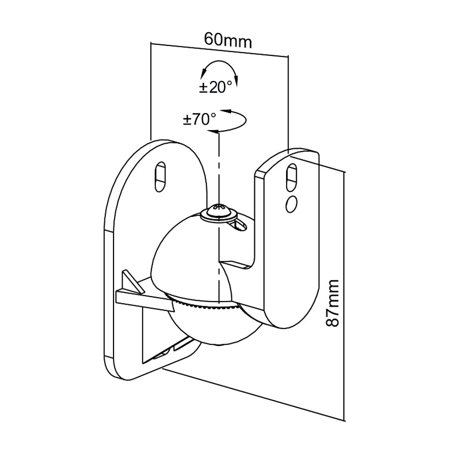 Supports de Haut-Parleurs 3D Maclean MC-526 2 pièces charge maximale 3,5 kg