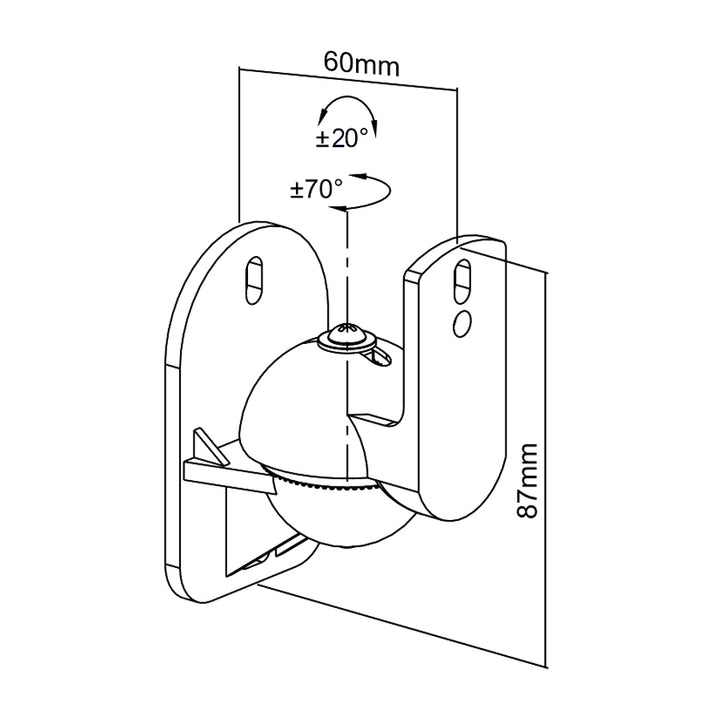 Supports de Haut-Parleurs 3D Maclean MC-526 2 pièces charge maximale 3,5 kg