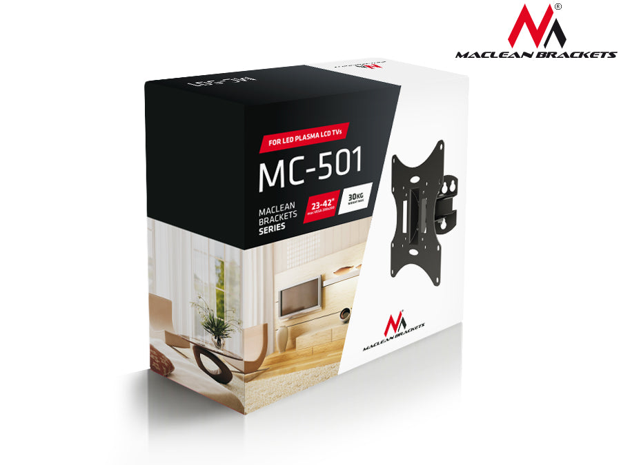 Support mural universel pour téléviseur ou moniteur 23-50" 30kg Maclean MC-501A S