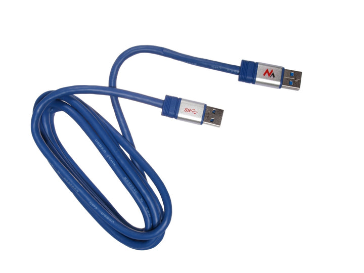 Câble USB 3.0 AM-AM 1,8m bleu blindé Maclean MCTV-606