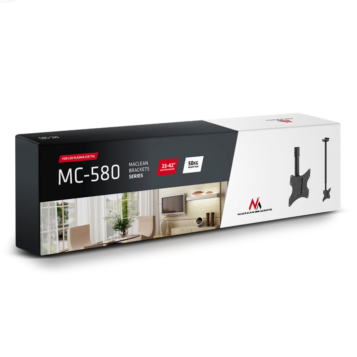 Support TV réglable montage au plafond 23-42" charge maximale 50kg VESA 200x200 Maclean MC-580