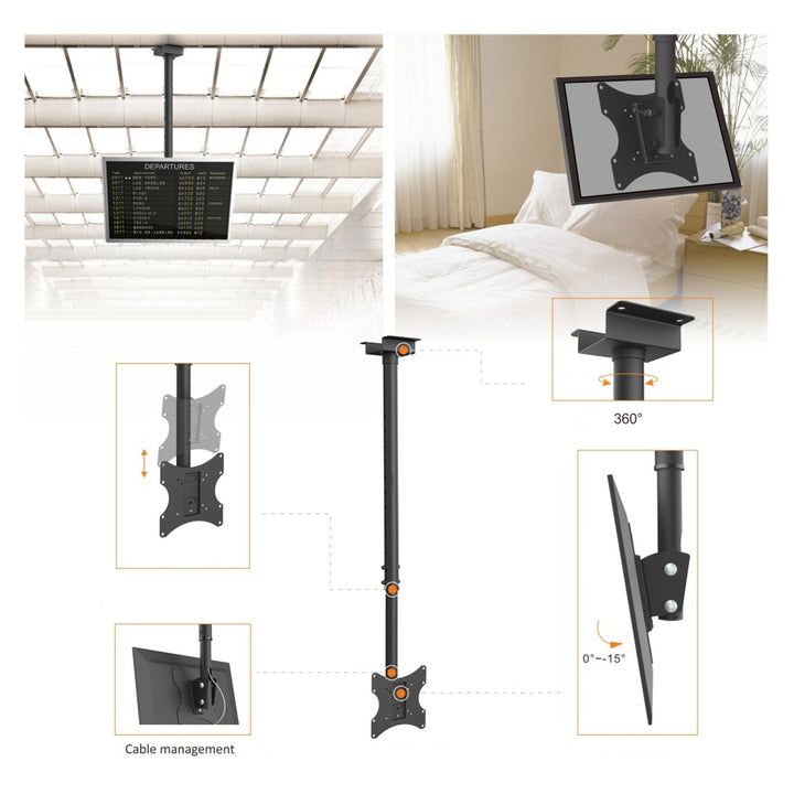 Support TV réglable montage au plafond 23-42" charge maximale 50kg VESA 200x200 Maclean MC-580
