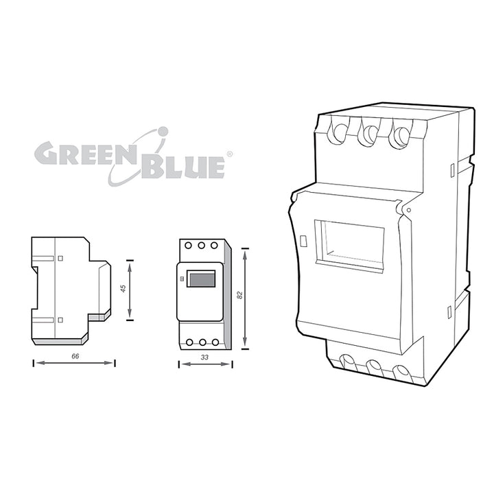 Programmateur interrupteur minuterie numérique pour rail DIN GreenBlue GB104