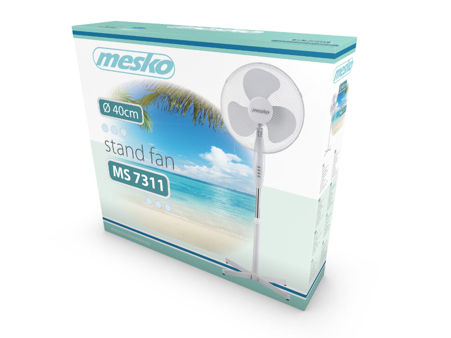 Ventilateur à pied oscillant 40 cm réglable 3 vitesses Mesko MS 7311 A