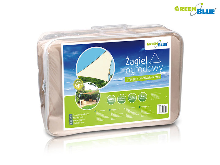 Toile solaire Voile ombrage triangle 5 m GreenBlue GB502 couleur crème
