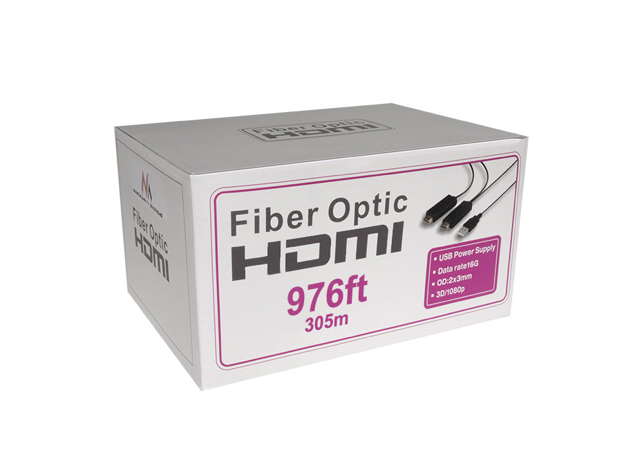 Câble HDMI - HDMI optique 305 m FullHD 3D 16 Gbps Maclean MCTV-683