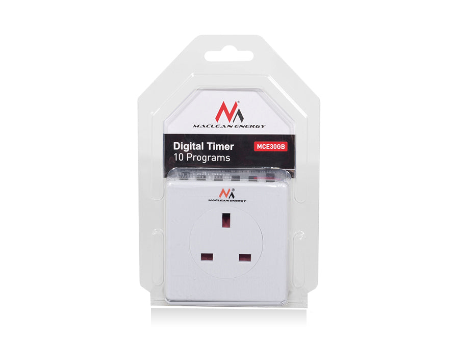 Maclean MCE30GB Programmable numérique LCD minuterie relais minuterie prise foudre chauffage 3600W