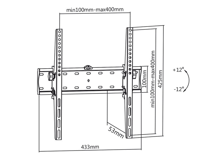 Support mural pour téléviseur LCD LED PLASMA 32-55" 40 kg Maclean MC-665