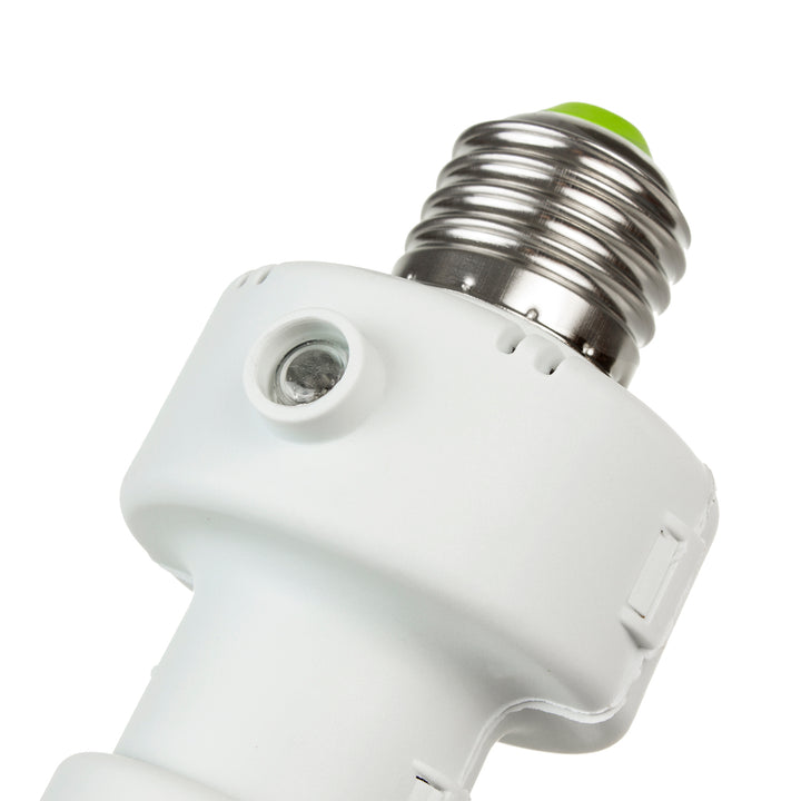 Support d'ampoule Maclean, E27, max. 100W, avec détecteur crépusculaire, minuterie, blanc, MCE21W