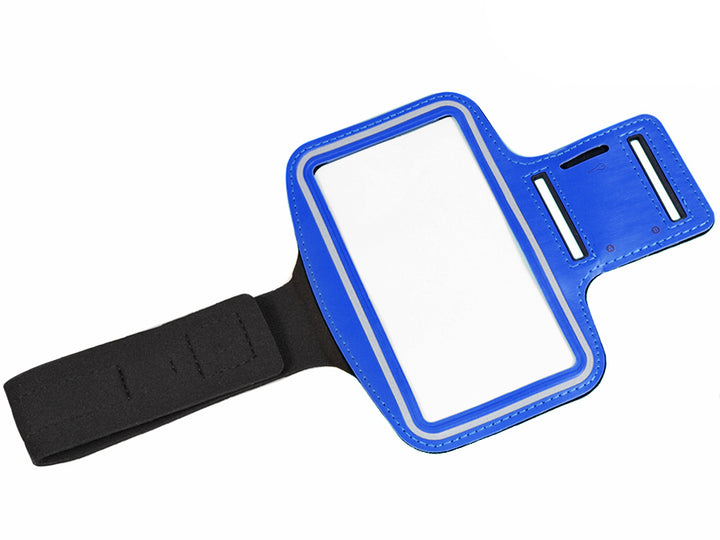 Brassard de téléphone 4.8" Etui de protection pour le sport Sac de course à pied Gym Fitness Jogging Bleu