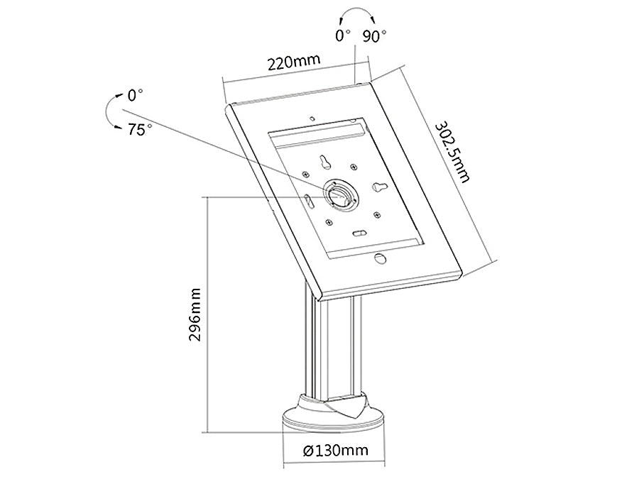 Support de table avec serrure pour tablette Maclean MC-677