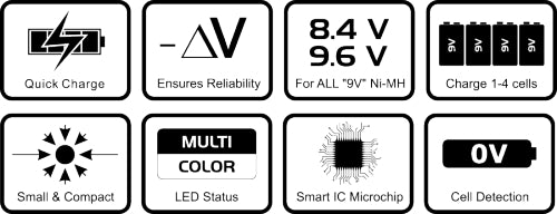 Chargeur de batterie 9V microprocesseur everActive NC-109