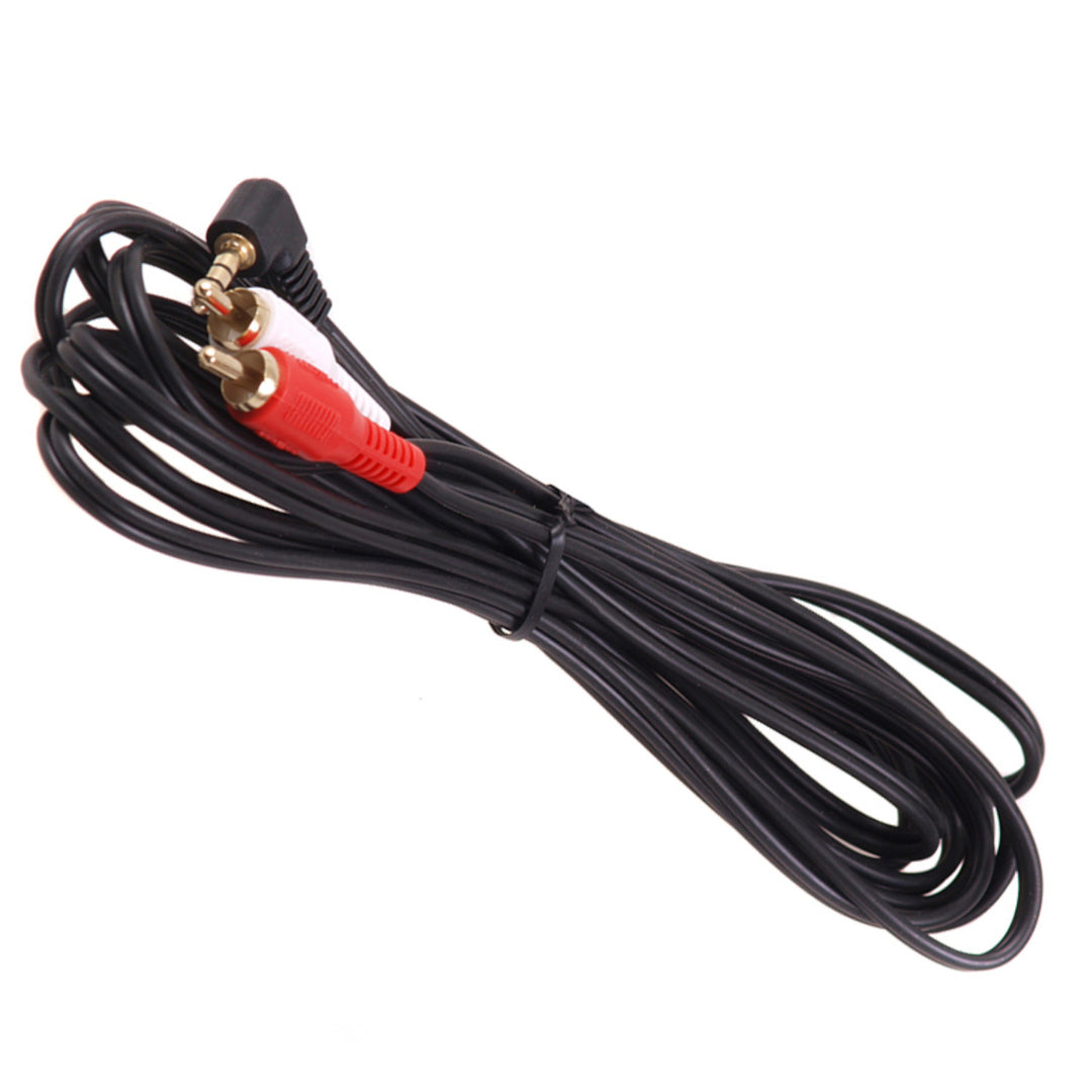 Câble mini-jack 3,5 mm coudé 2RCA 15 m noir MCTV-828