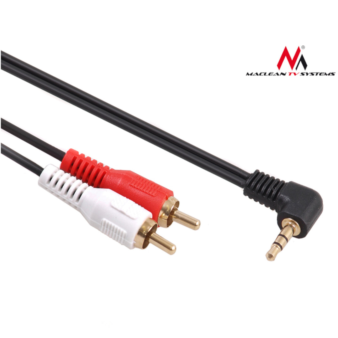 Câble mini-jack 3,5 mm coudé 2RCA 15 m noir MCTV-828