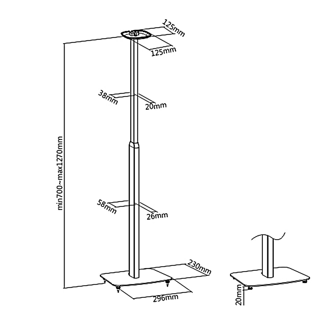 Maclean MC-896 Floor Stand pour les enceintes Sonos One / One