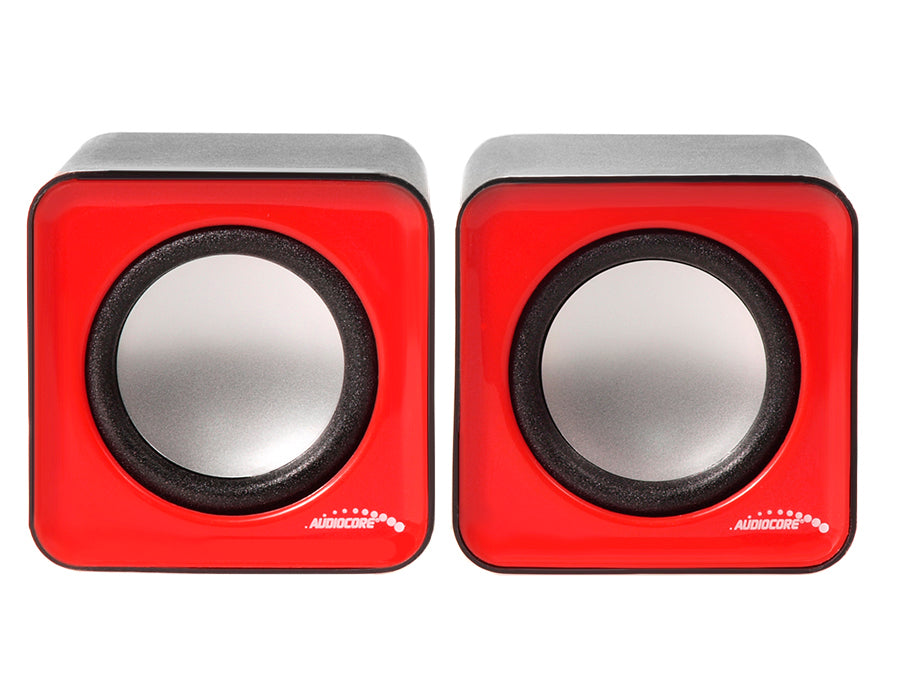 Haut-parleurs d'ordinateur 6W USB rouge Audiocore AC870R