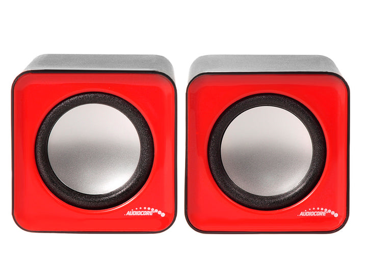 Haut-parleurs d'ordinateur 6W USB rouge Audiocore AC870R