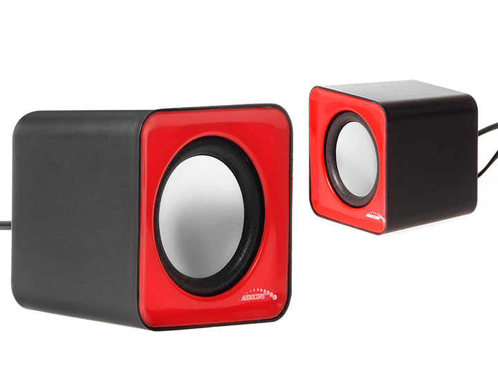 Haut-parleurs d'ordinateur 6W USB rouge Audiocore AC870R