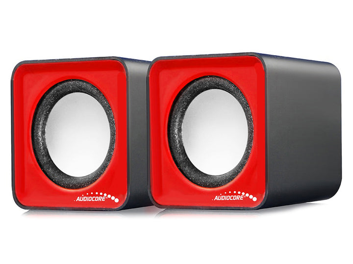 Haut-parleurs d'ordinateur 6W USB rouge Audiocore AC870R