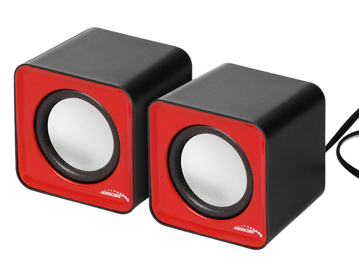 Haut-parleurs d'ordinateur 6W USB rouge Audiocore AC870R