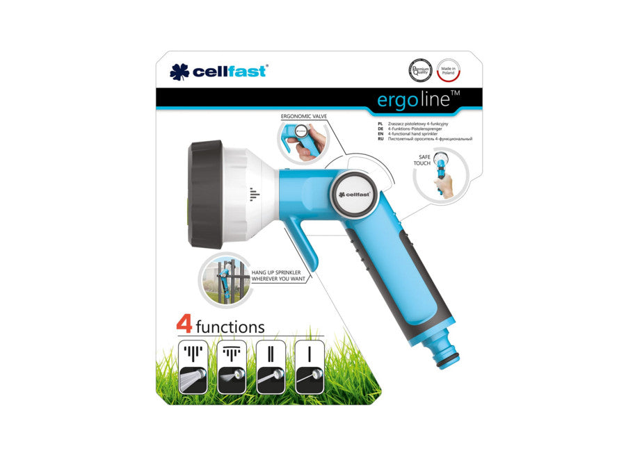 Pistolet d'arrosage pulvérisateur Cellfast Ergo Line à 4 fonctions