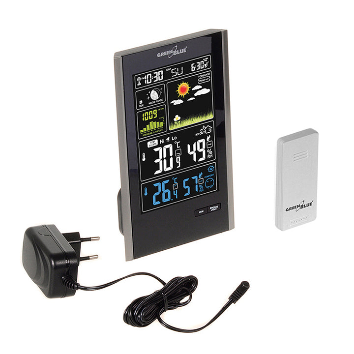 Station météo sans fil DCF avec phase de lune USB GreenBlue GB520