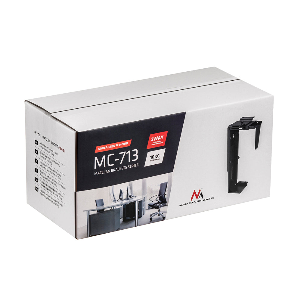 Support d'unité centrale sous bureau charge maximale 10 kg Maclean MC-713