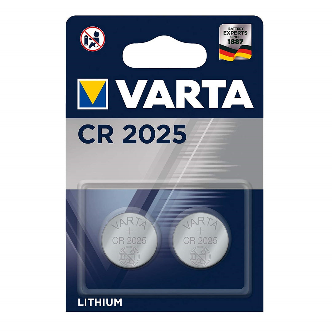 2x piles au lithium Varta CR 2025, haute qualité, 3V