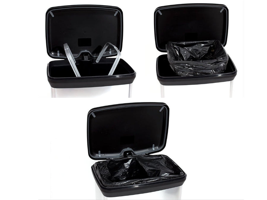 Poubelle Cuisine 60L Design Poubelle à Pédale Curver Chic L - 50-60L - Design élégant - Anneau Arrêt Sac - 29x44,5x60,5cm - Noir Et Blanc Rangement Déchets Cuisine Poubelle Cuisine 60L Design Poubelle à Pédale Curver Chic L - 50-60L - Design élégant - Anneau Arrêt Sac - 29x44,5x60,5cm - Noir Et Blanc Rangement Déchets Cuisine