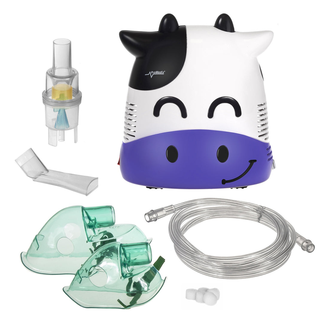 Inhalateur pour les enfants avec ensemble de nébuliseurs, masques, filtres Vache Promedix PR-810