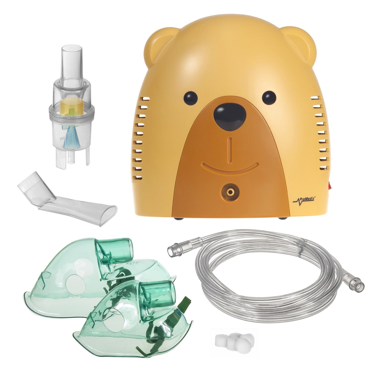 Inhalateur Nébuliseur pour enfant + masques, filtres Ours Promedix