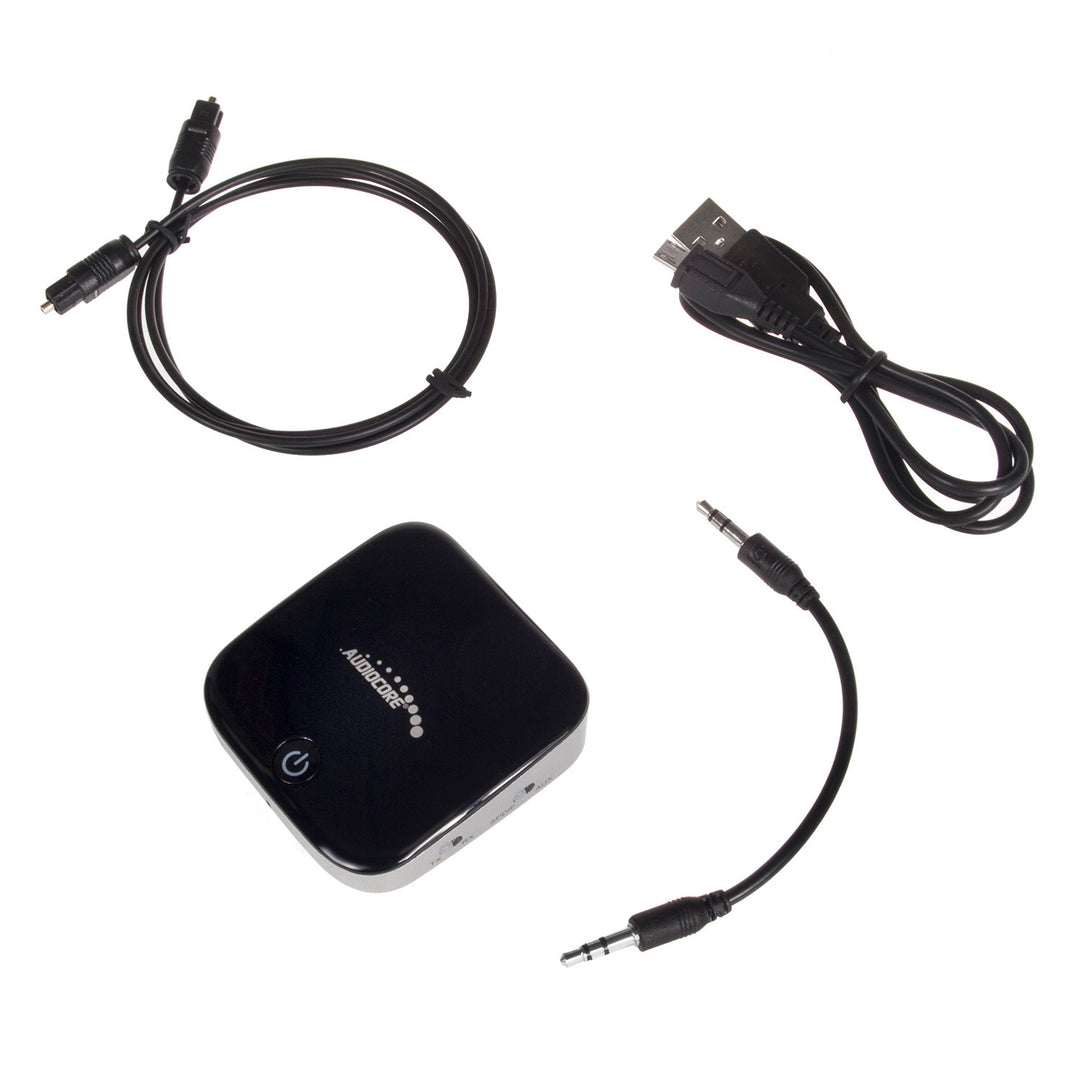 Adaptateur Bluetooth émetteur et récepteur Audiocore AC830 et récepteur avec Toslink (SPDIF) et AUX / connexion.