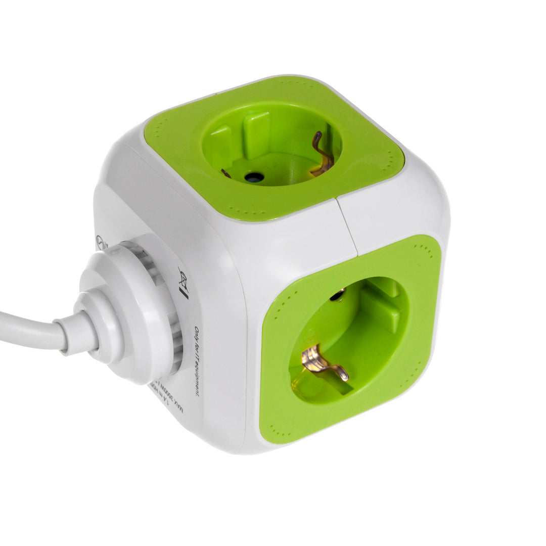 Prise d'alimentation quadruple MagicCube version allemande 2 entrées USB 1,4m GreenBlue GB118G