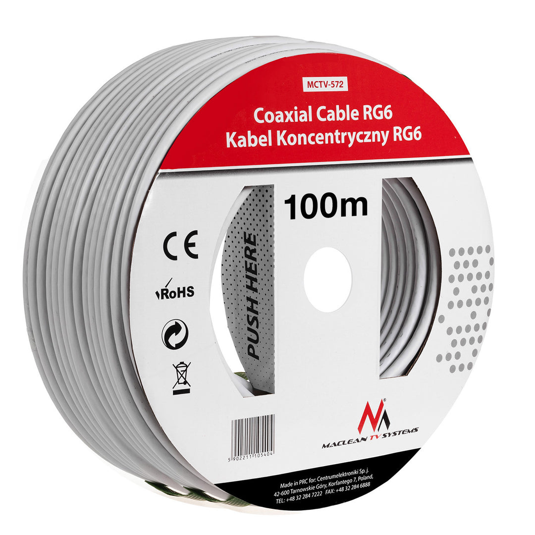 Câble coaxial satellite Maclean MCTV-571 1.0CCS RG6