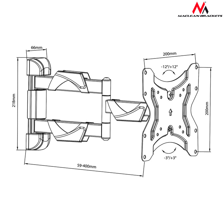 Support TV 13-42” charge maximale 25 kg Maclean MC-742