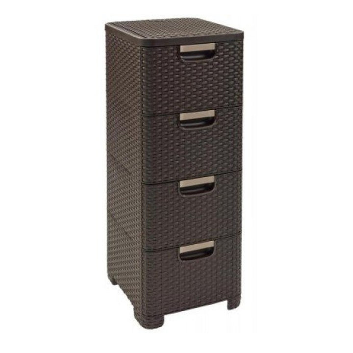 Commode 4 tiroirs effet osier Curver Style