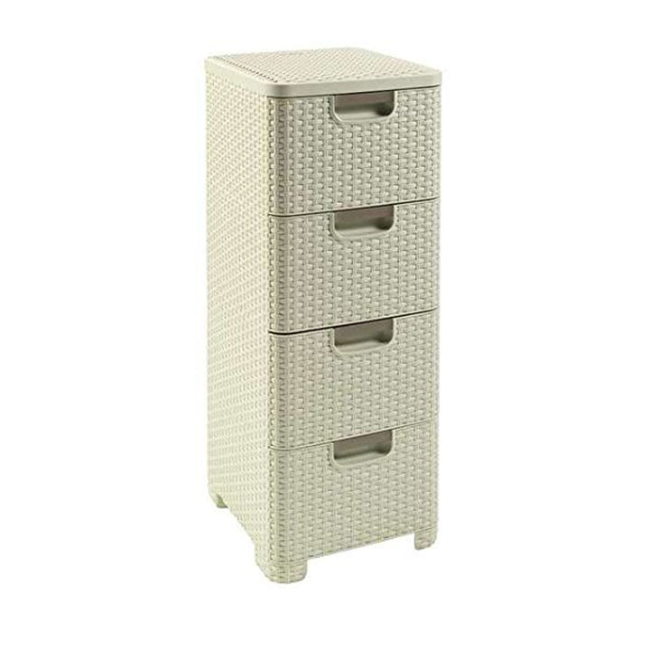 Commode 4 tiroirs effet osier Curver Style