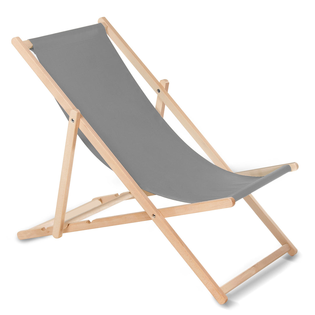 Chaise longue bain de soleil pliante à dossier réglable couleur gris