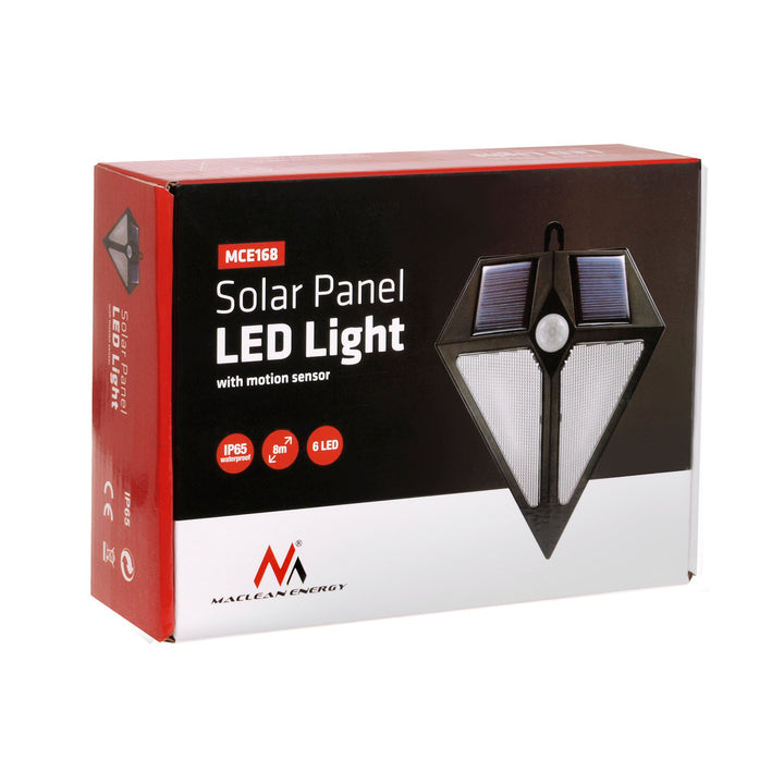 Lampe solaire avec capteur de mouvement 6 LED Maclean Energy MCE168