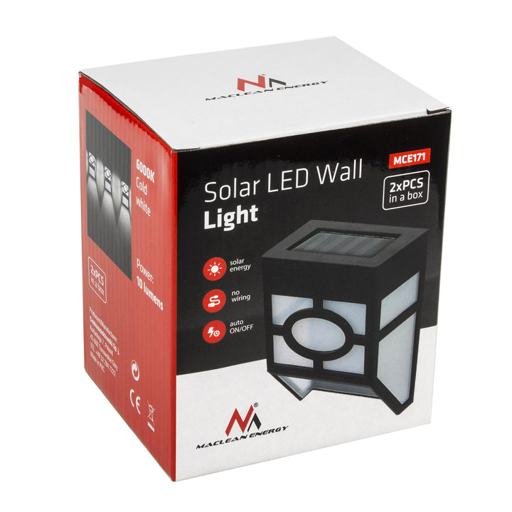 Lampe solaire LED de jardin - 2 pièces Maclean Energy MCE171