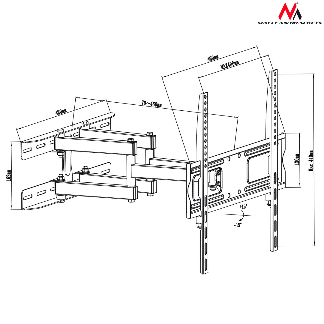 Support TV LCD LED PLASMA 26-55 "30 kg Maclean MC-760