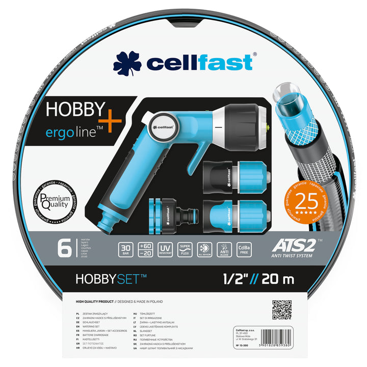 Kit d'arrosage Tuyau 20m 1/2 " Cellfast Hobby Ergo Line