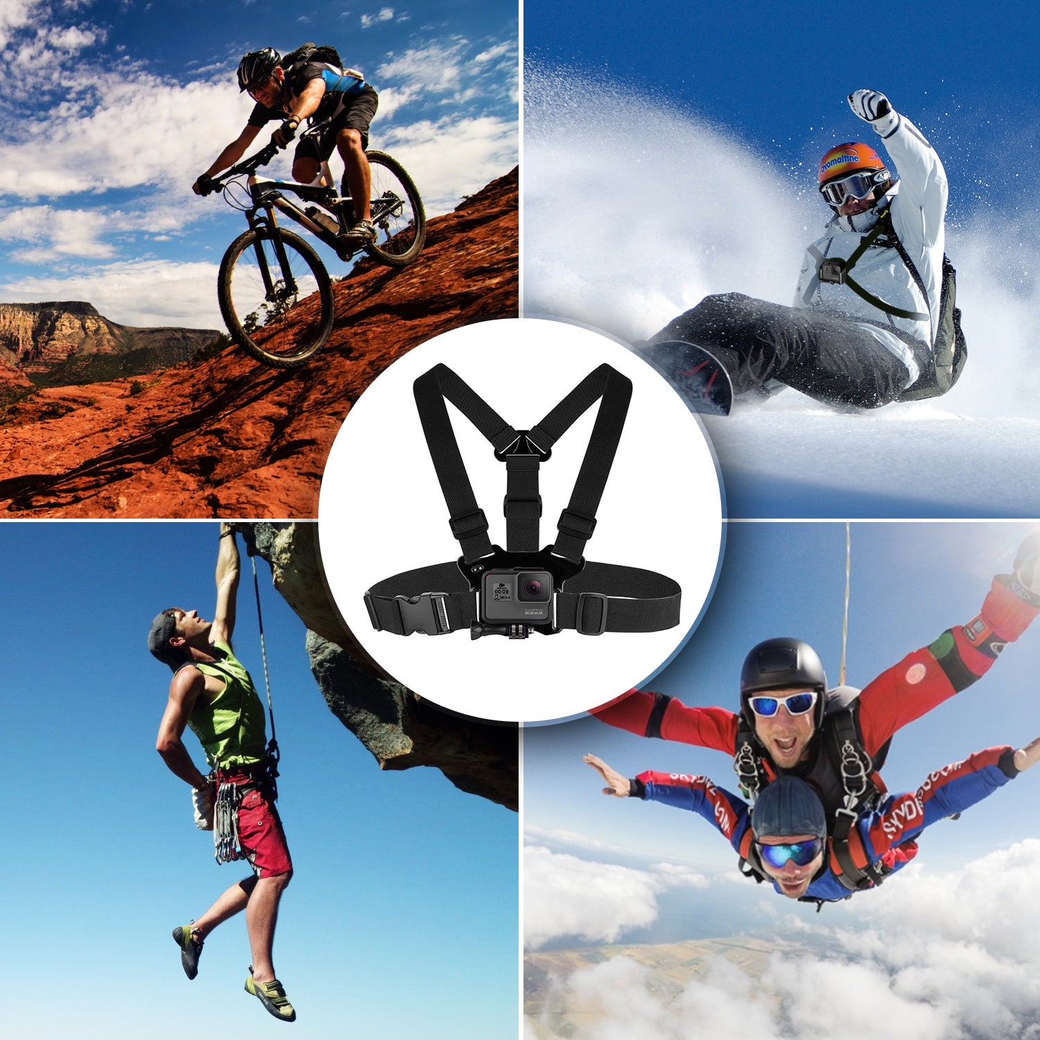 Harnais De Sport Pour Téléphone Ou Appareil Photo - Taille Universelle, Angle Réglable - Compatible Smartphone, GoPro - 4