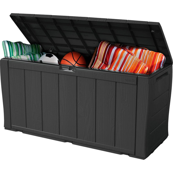 Coffre de rangement en plastique mobilier de jardin Keter Sherwood 270L anthracite