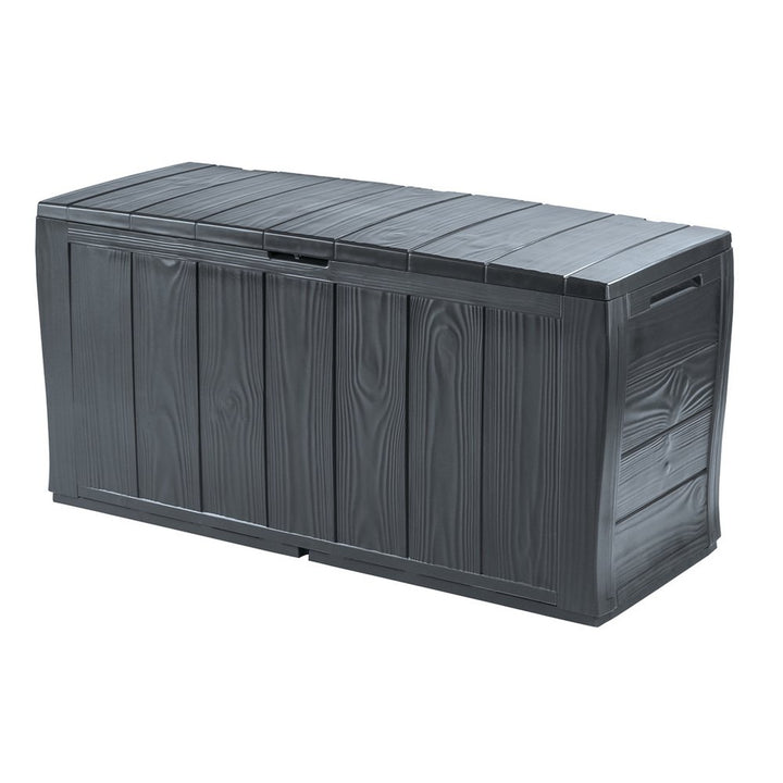 Coffre de rangement en plastique mobilier de jardin Keter Sherwood 270L anthracite