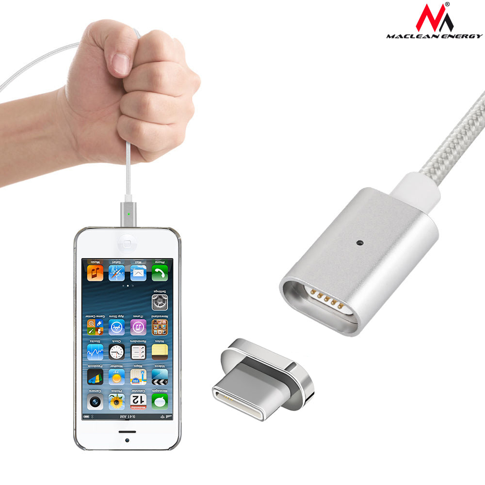Câble Magnétique C USB Type Argent Maclean Energy MCE178