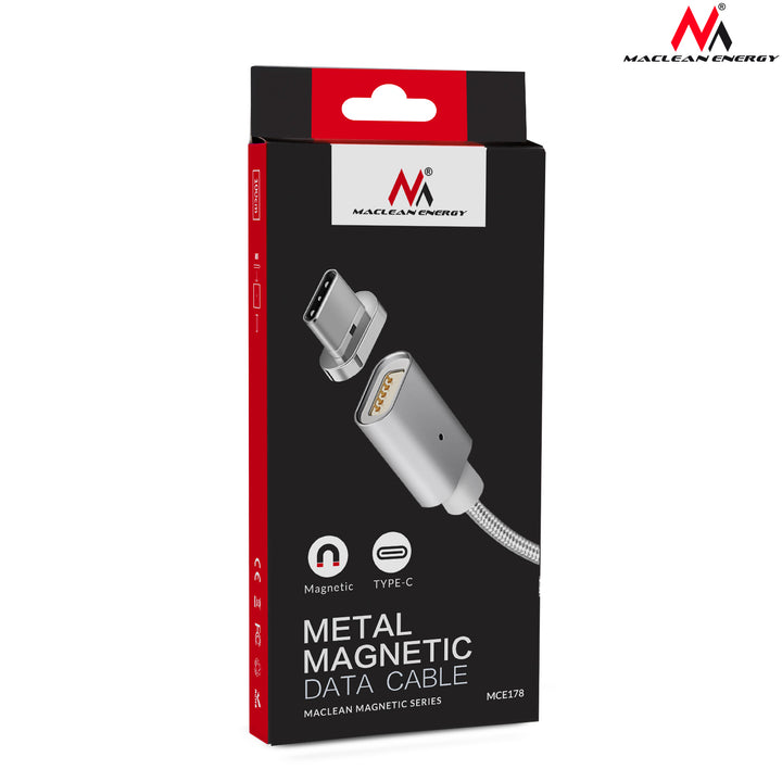 Câble Magnétique C USB Type Argent Maclean Energy MCE178